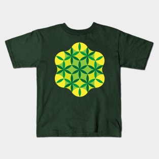 Green and Yellow Seed of Life Kids T-Shirt